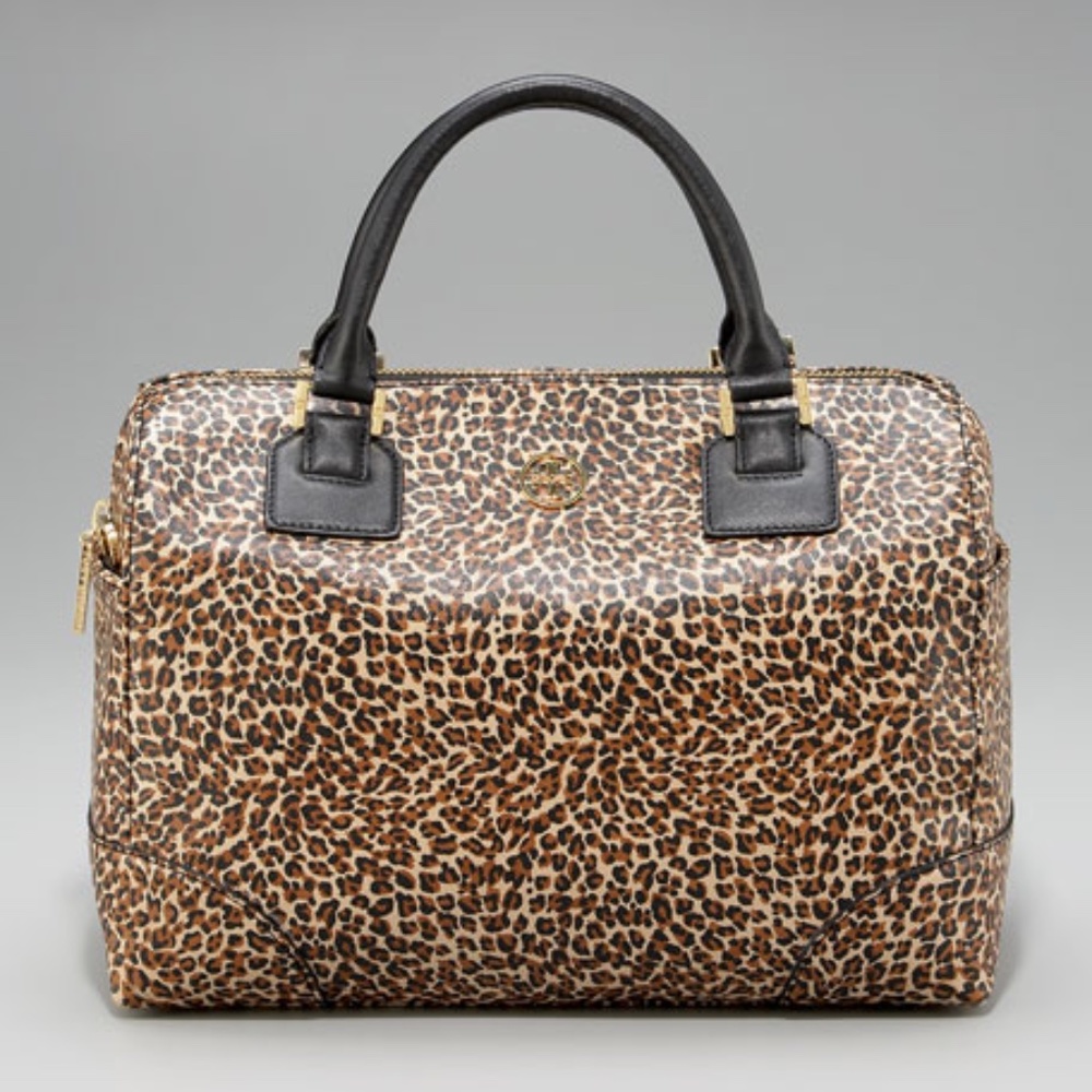 Tory Burch Leopard-Print Robinson Satchel